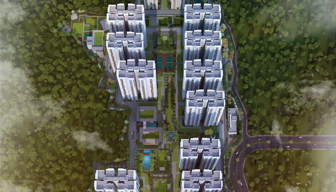 Premium high-rise apartments in West Hyderabad — Neopolis Infra landlord-share corridors