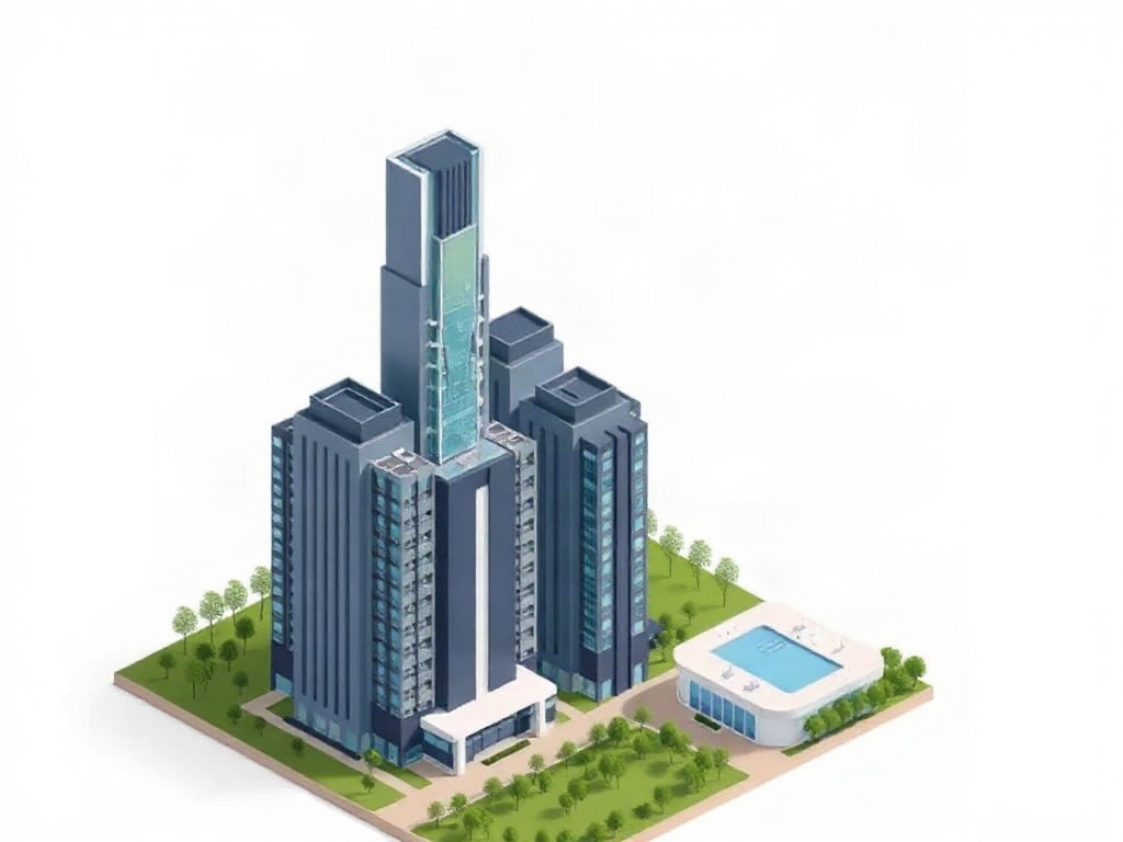 Vasavi Atlantis: eight Narsingi towers with a ~142 m landmark, ready now — where the landowner-share saving fits.